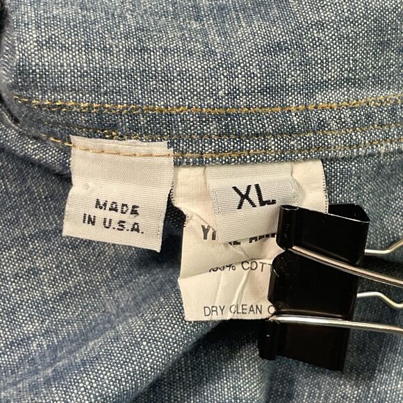 Yigal Azrouel New York Menswear Denim Jean Pearl Snap Shirt USA Mid Wash XL Men - Picture 5 of 9